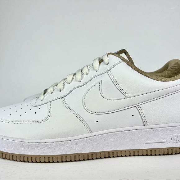 Nike Air Force 1 ‘07 Low White Khaki Men’s Sneakers Size 15 - Picture 5 of 10
